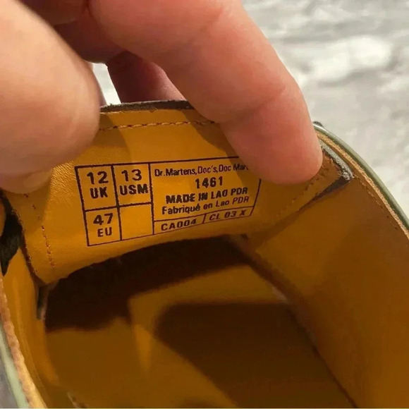 Dr Martens NWOT  1461 Smooth Leather Oxford Shoes in Khaki Green Size 13 - Picture 12 of 12
